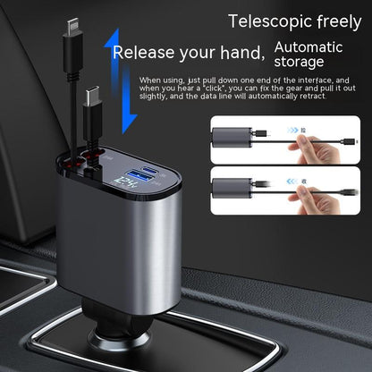 Warp Speed Retractable 4- in- 1 Car Charger