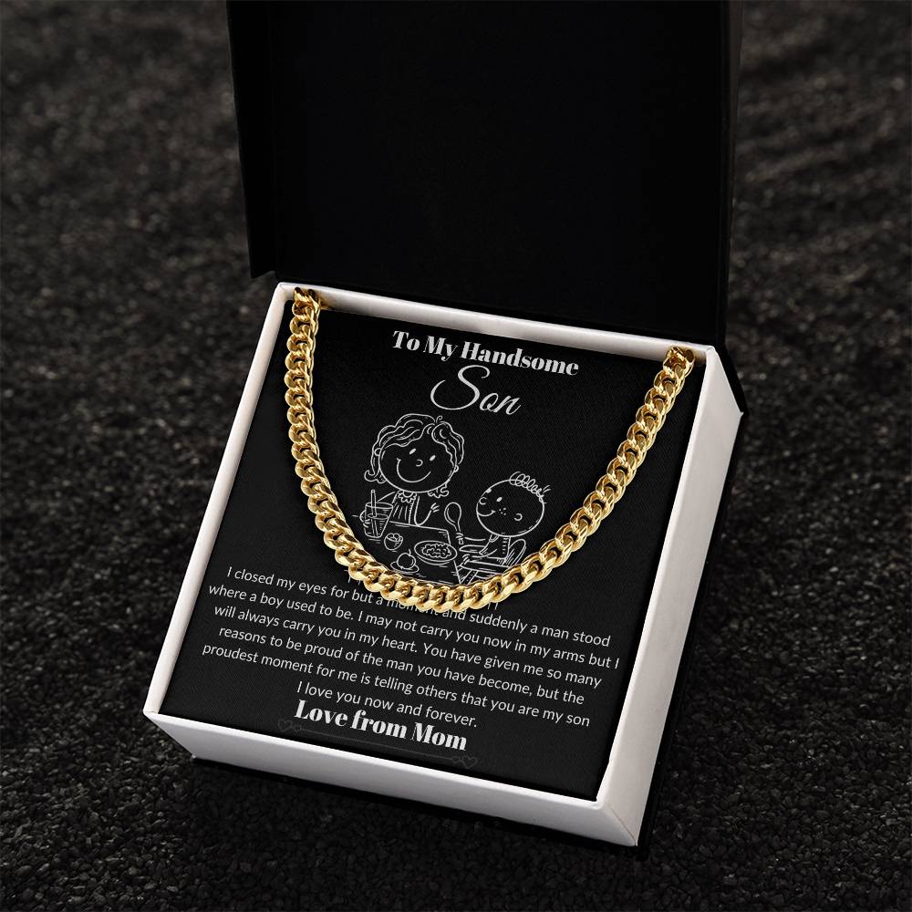 Son Carry You Cuban Link Chain Blk