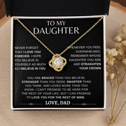 Daughter Never Forget | Love Knot Necklace