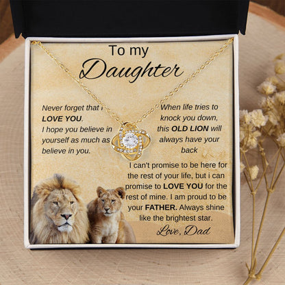 To my Daughter Old Lion | Love Knot Necklace