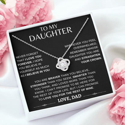 Daughter Never Forget | Love Knot Necklace