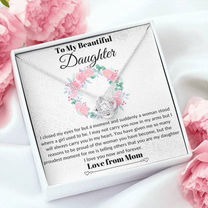 Daughter Carry You Love Knot Necklace