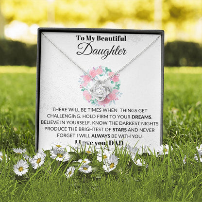 To My Daughter flower | Love Knot Necklace