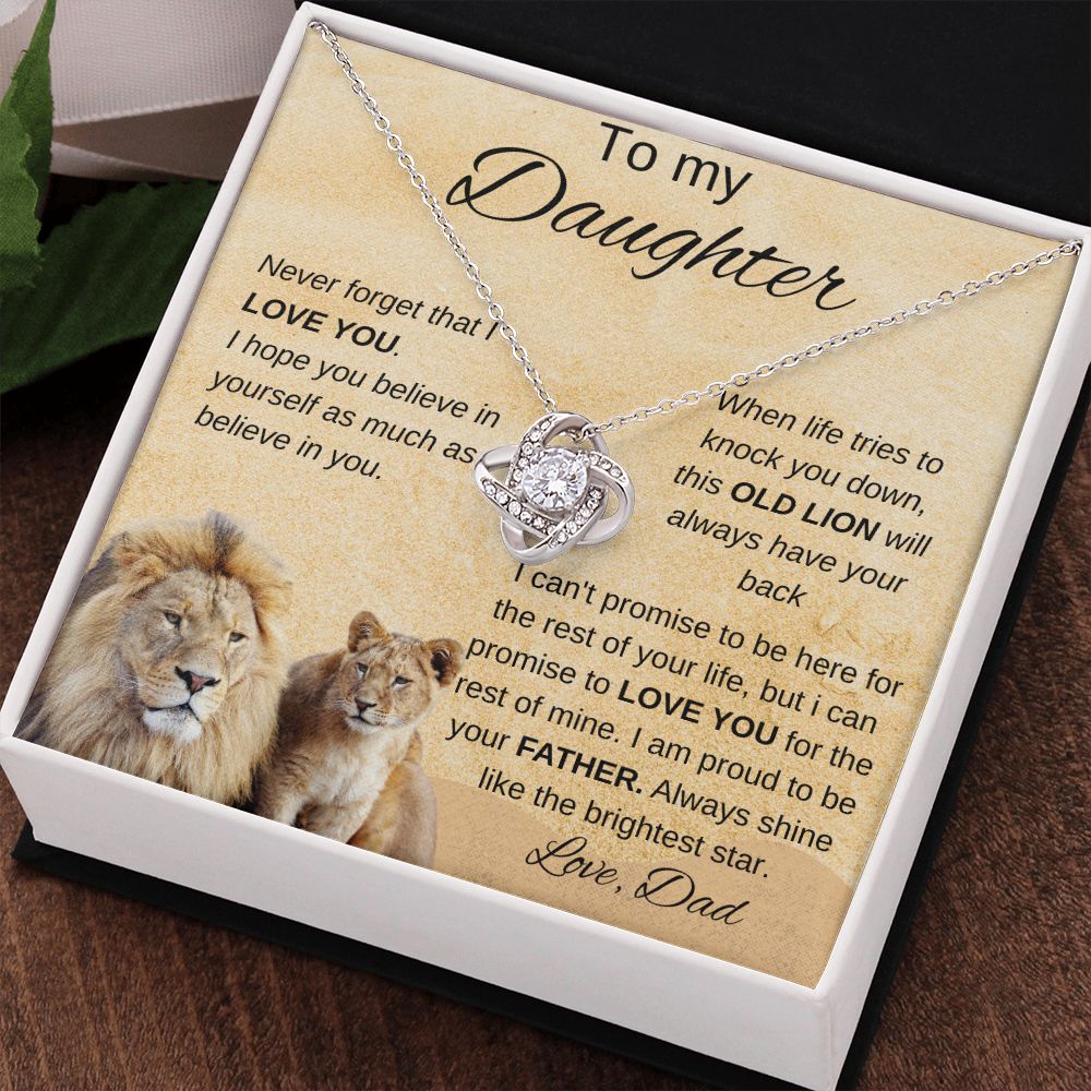 To my Daughter Old Lion | Love Knot Necklace