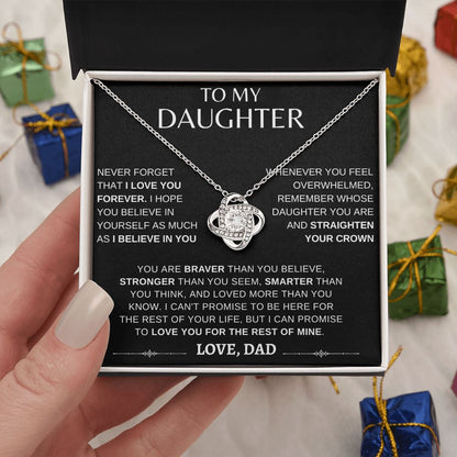 Daughter Never Forget | Love Knot Necklace