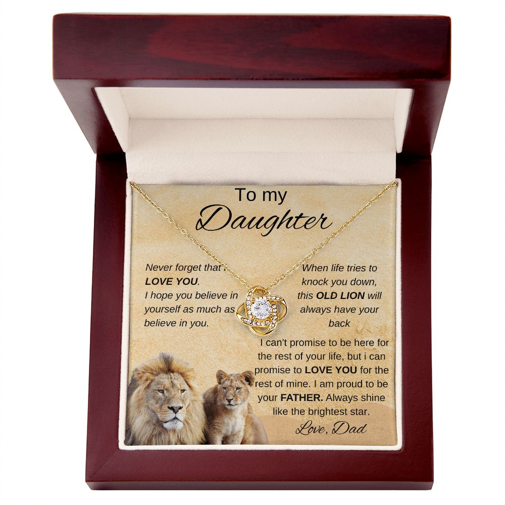 To my Daughter Old Lion | Love Knot Necklace