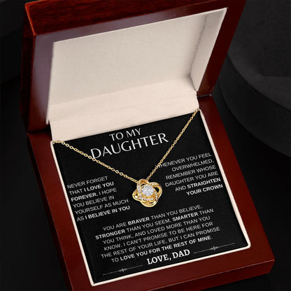 Daughter Never Forget | Love Knot Necklace