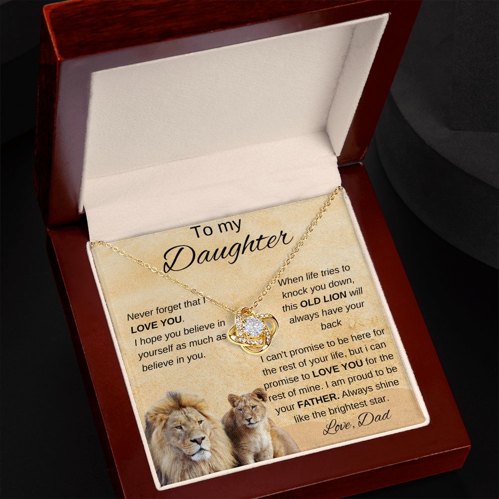 To my Daughter Old Lion | Love Knot Necklace