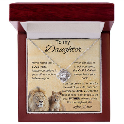 To my Daughter Old Lion | Love Knot Necklace