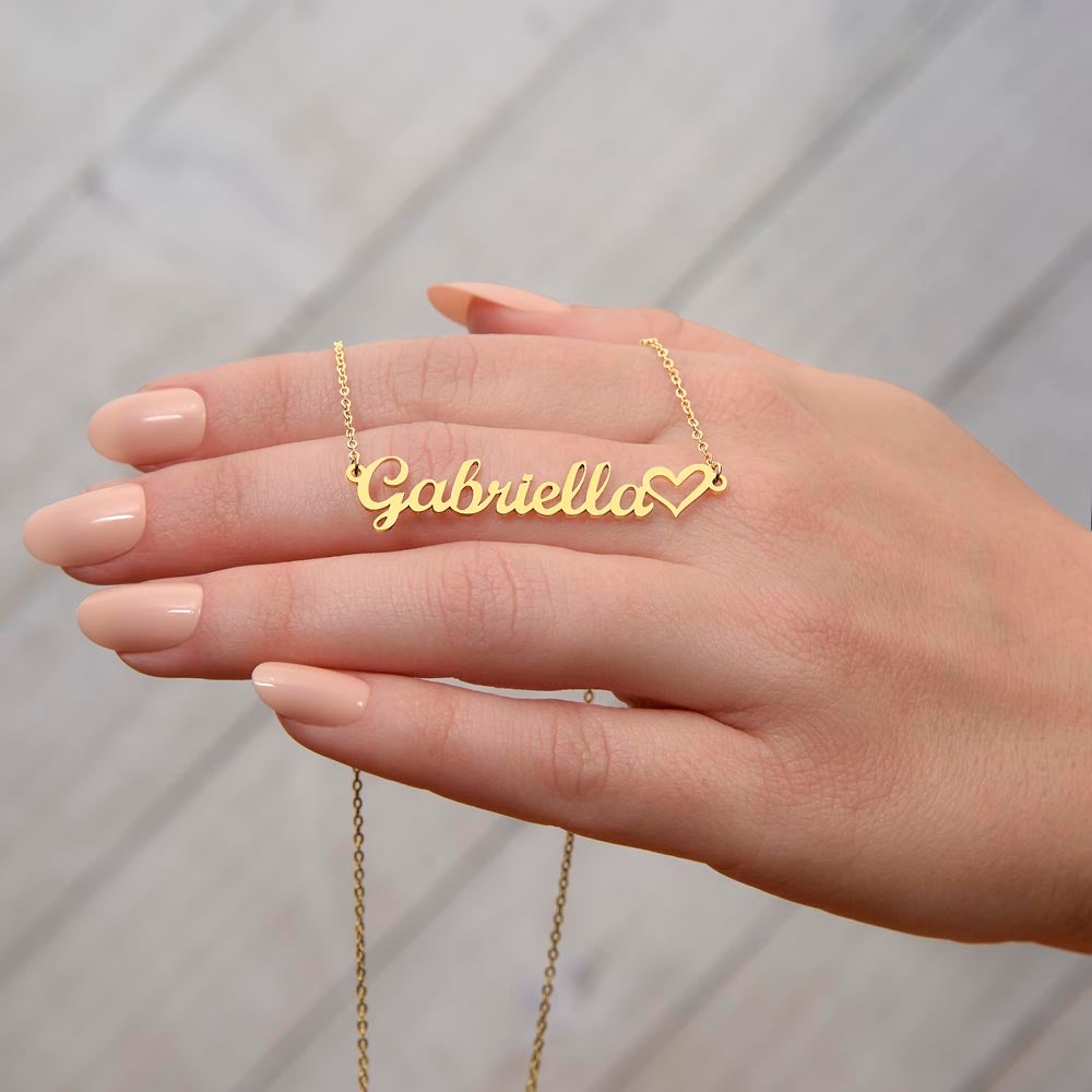 Personalized Graduation Name Heart Necklace for Daughter