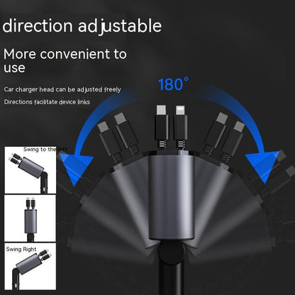 Warp Speed Retractable 4- in- 1 Car Charger